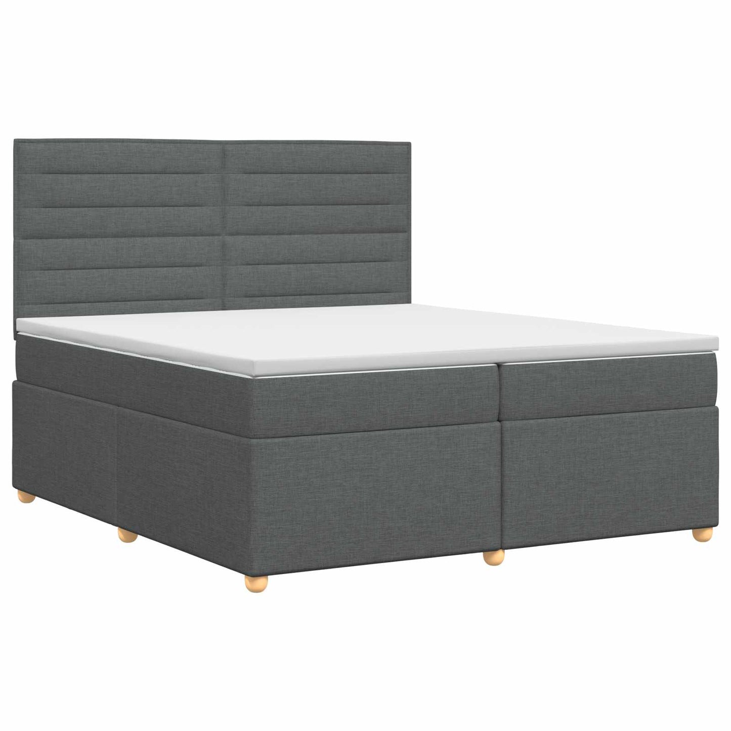 Boxmadras med topmadras Mørkegrå 200 x 200 cm Stof