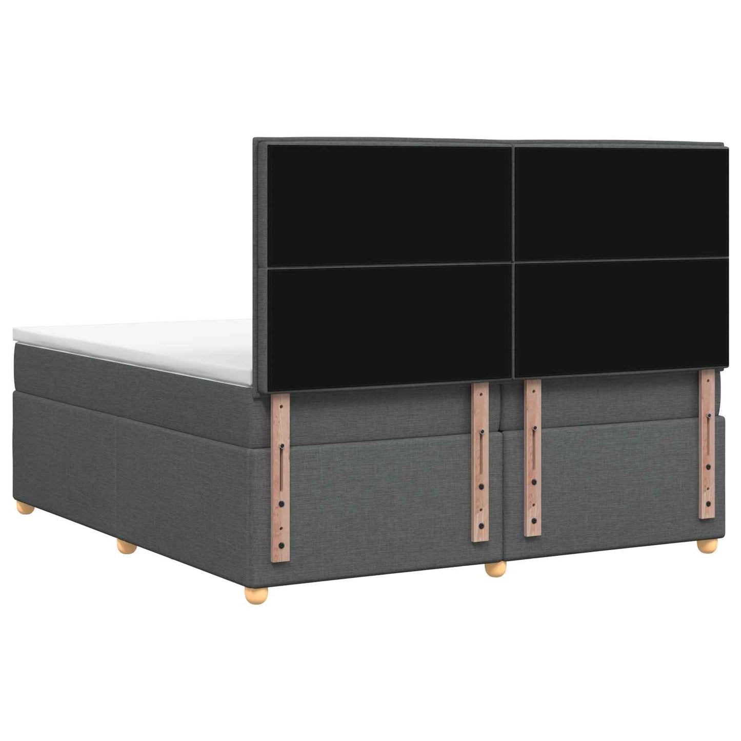 Boxmadras med topmadras Mørkegrå 200 x 200 cm Stof