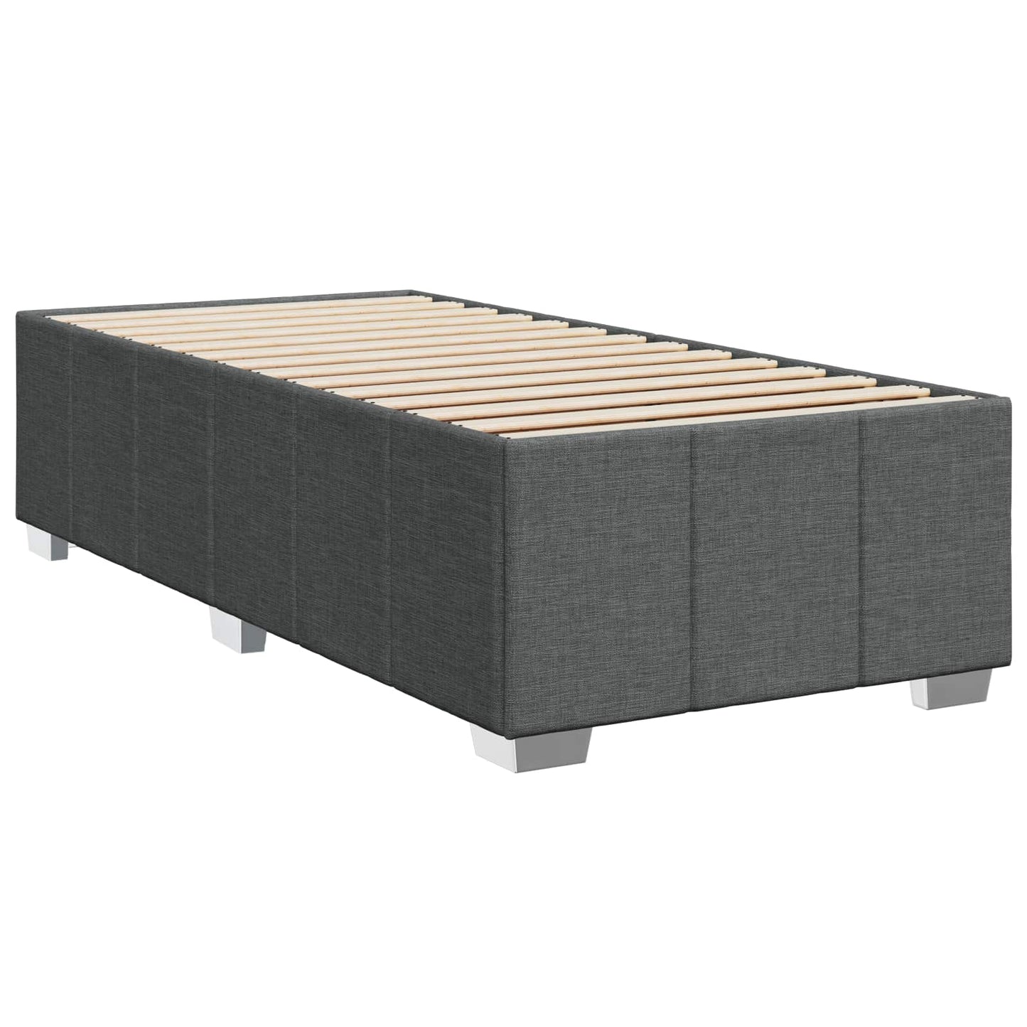 Boxmadras med topmadras Mørkegrå 80 x 200 cm Stof