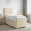 Boxmadras med topmadras Cremefarvet 80 x 200 cm Stof