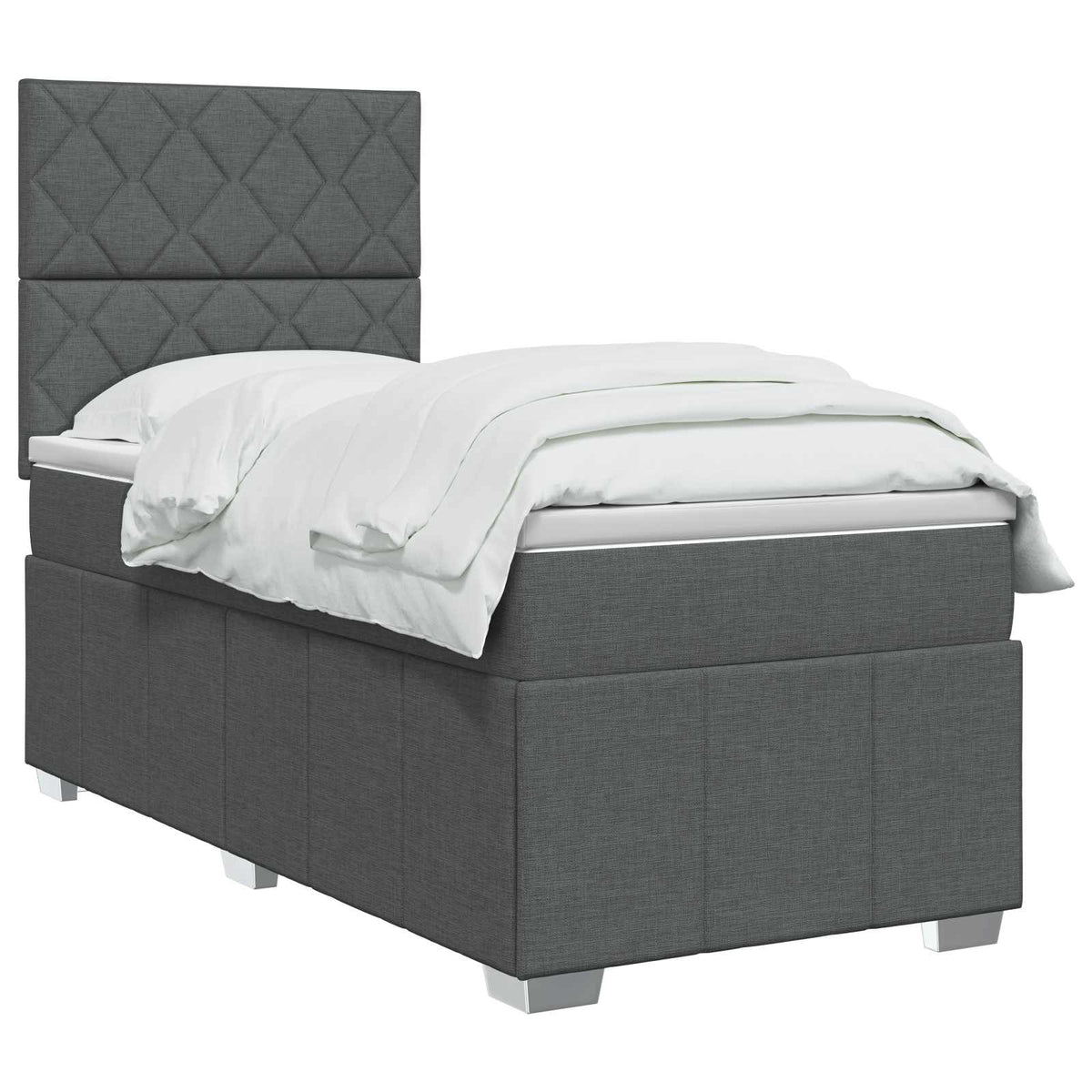 Boxmadras med topmadras Mørkegrå 80 x 200 cm Stof