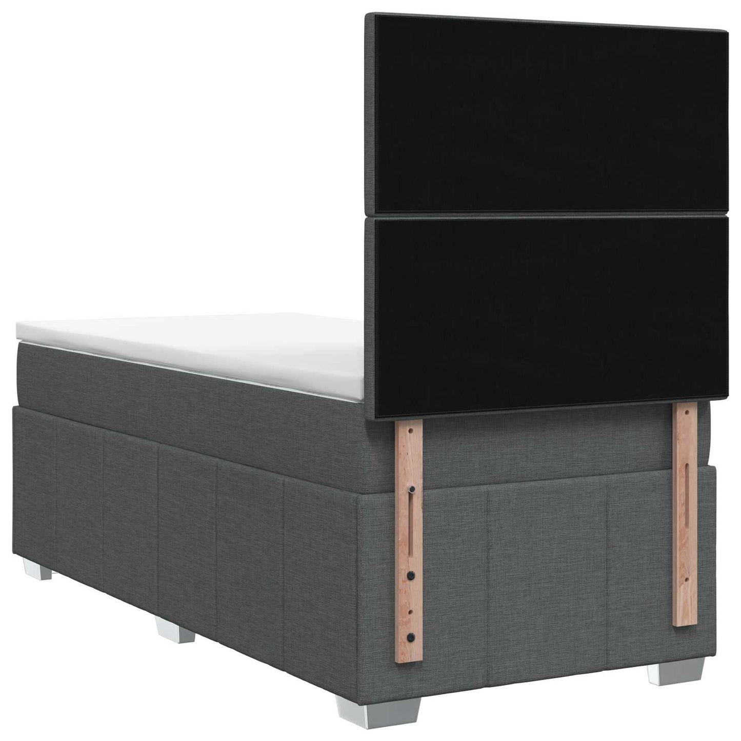 Boxmadras med topmadras Mørkegrå 90 x 190 cm Stof