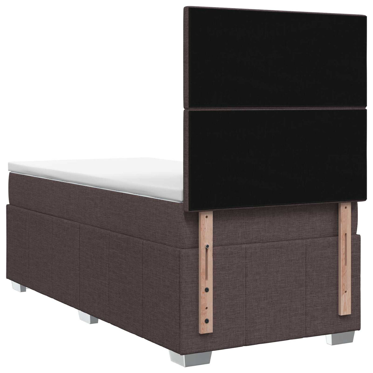 Boxmadras med topmadras Mørk Brun 90 x 200 cm Stof