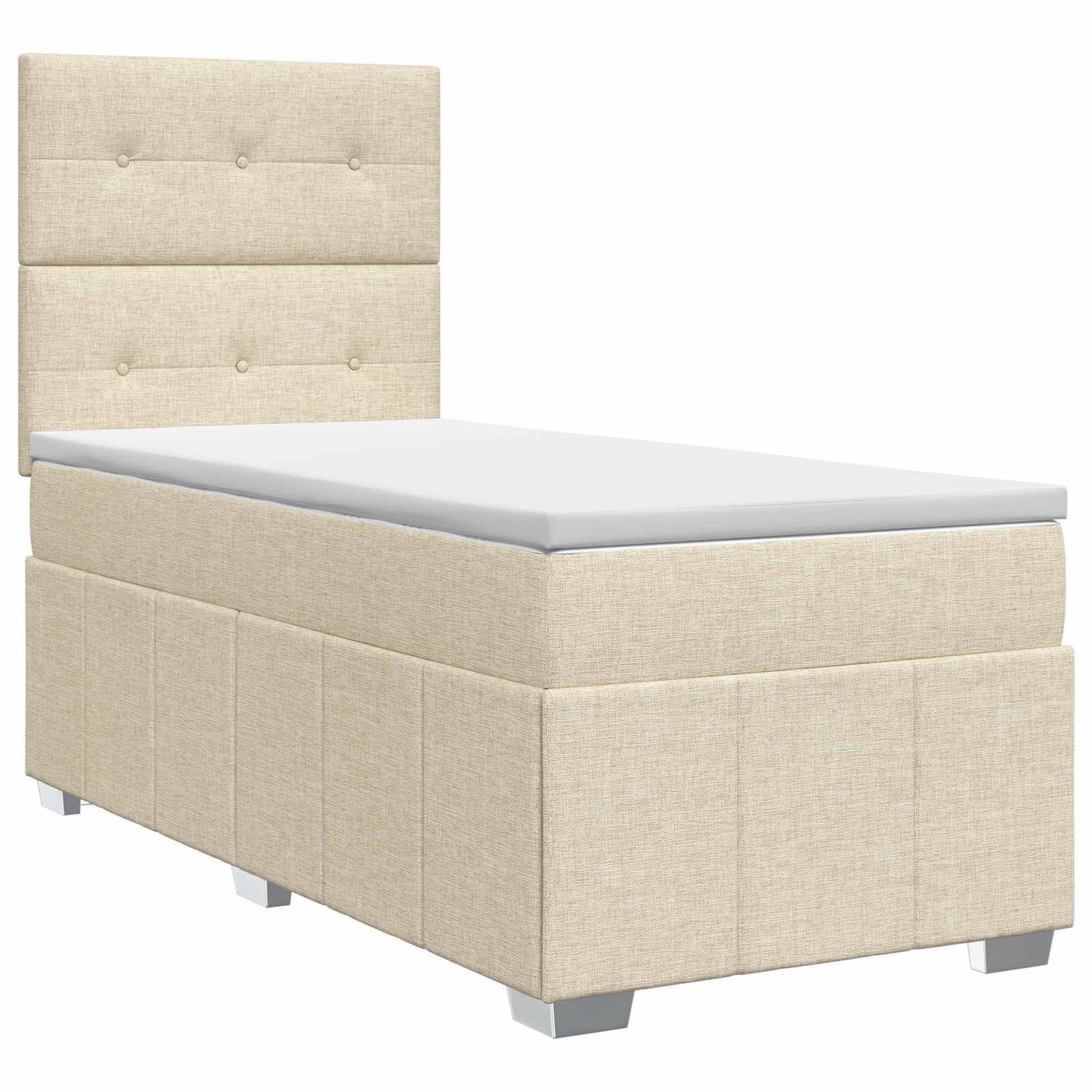 Boxmadras med topmadras Cremefarvet 90 x 200 cm Stof