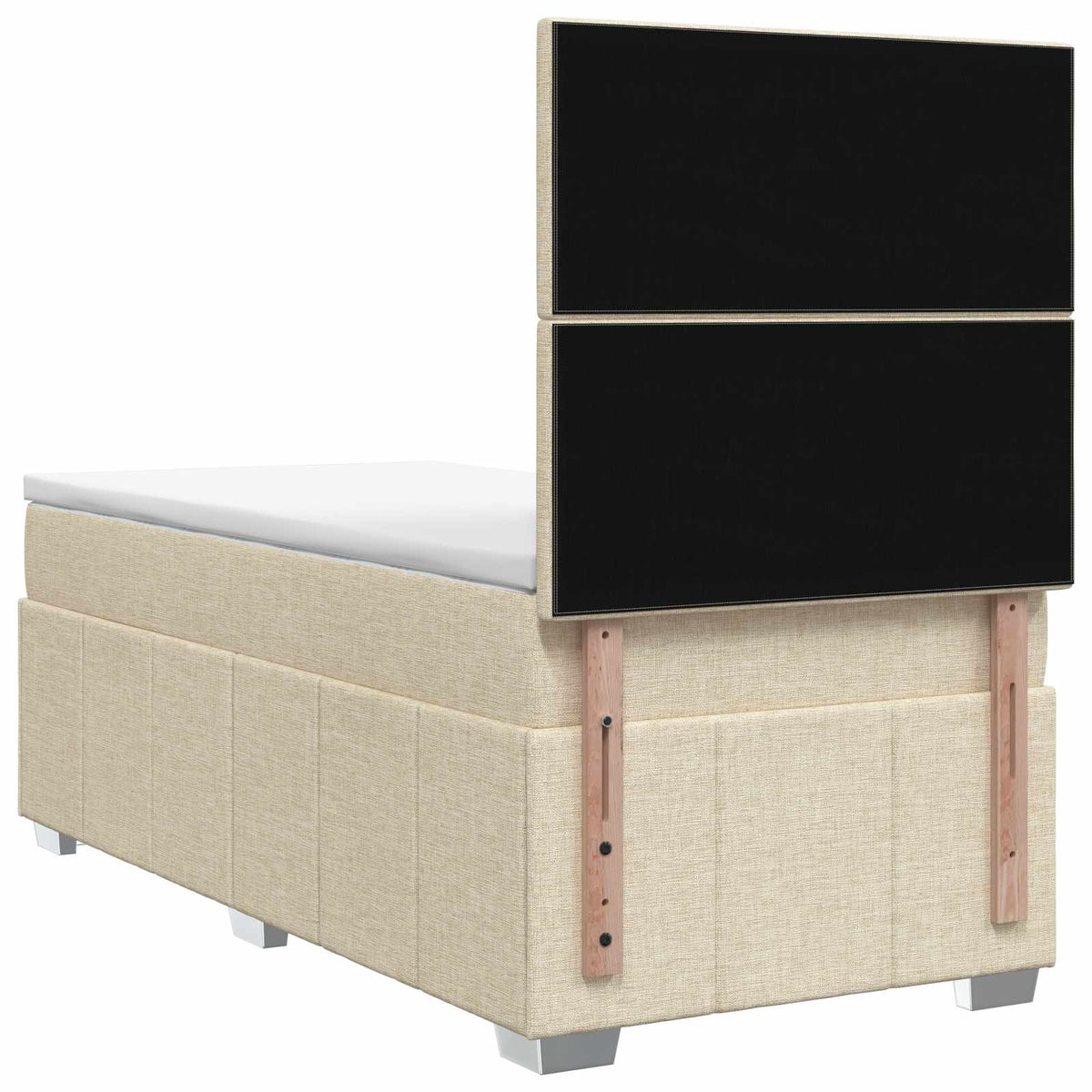 Boxmadras med topmadras Cremefarvet 90 x 200 cm Stof