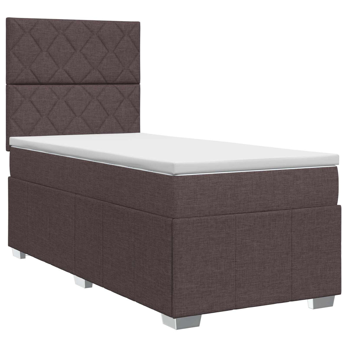 Boxmadras med topmadras Mørk Brun 90 x 200 cm Stof