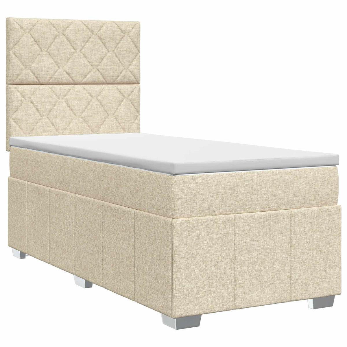 Boxmadras med topmadras Cremefarvet 90 x 200 cm Stof