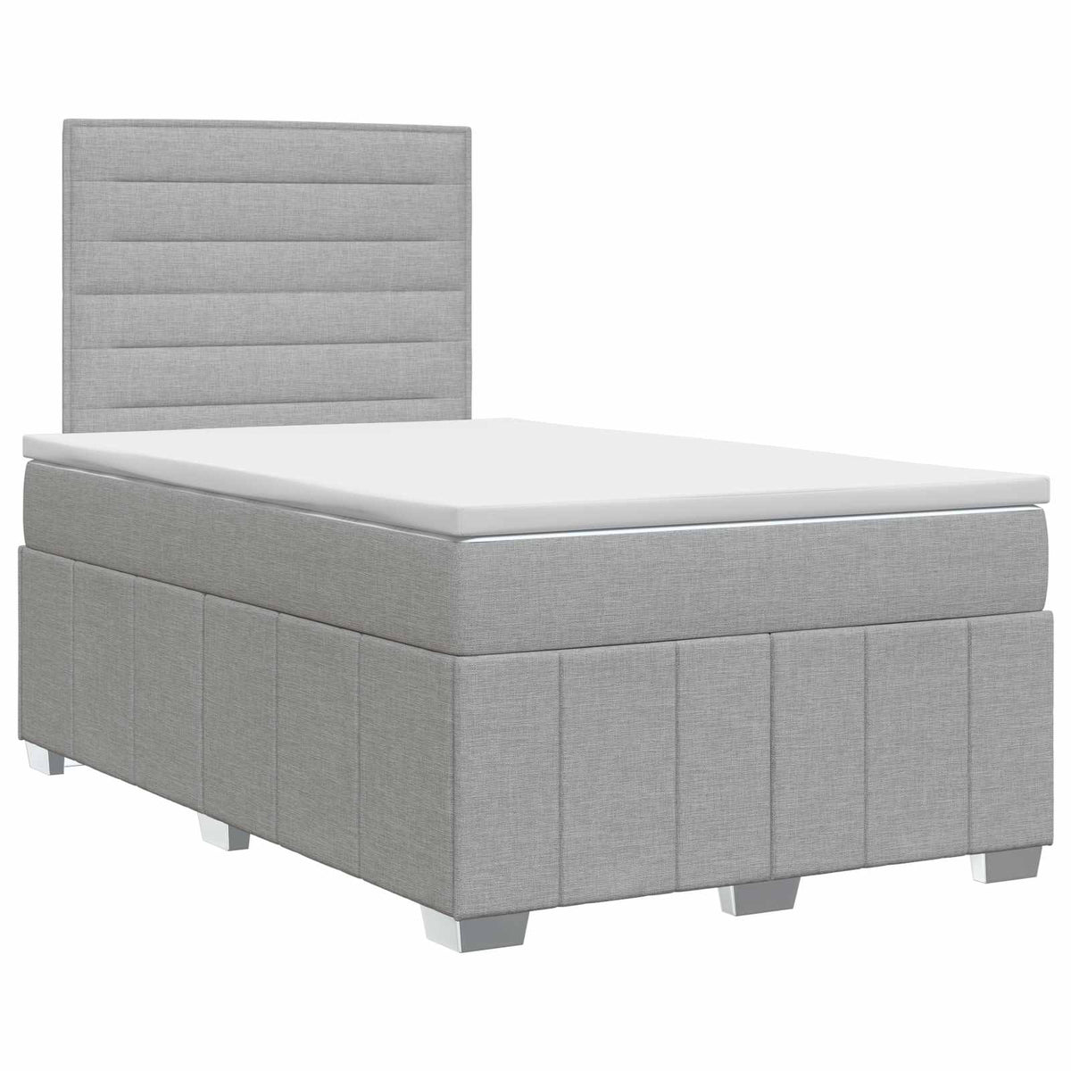 Boxmadras med topmadras Lysegrå 120 x 190 cm Stof