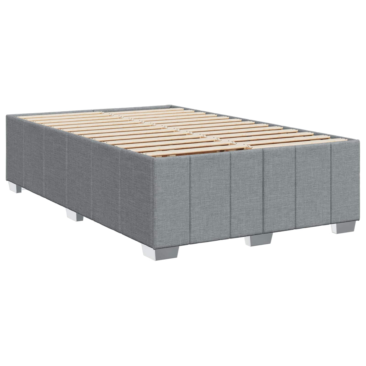 Boxmadras med topmadras Lysegrå 120 x 190 cm Stof
