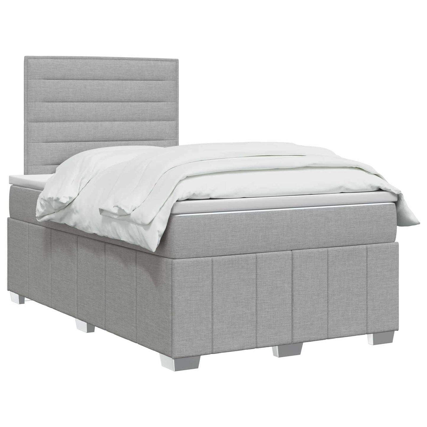 Boxmadras med topmadras Lysegrå 120 x 190 cm Stof