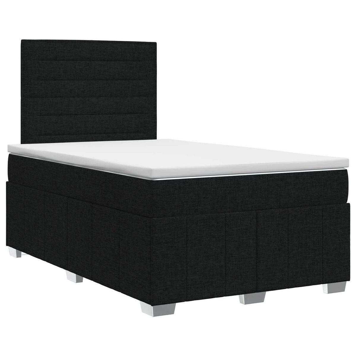 Boxmadras med topmadras med hovedgærde Sort 120 x 190 cm Stof
