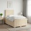 Boxmadras med topmadras Cremefarvet 120 x 200 cm Stof