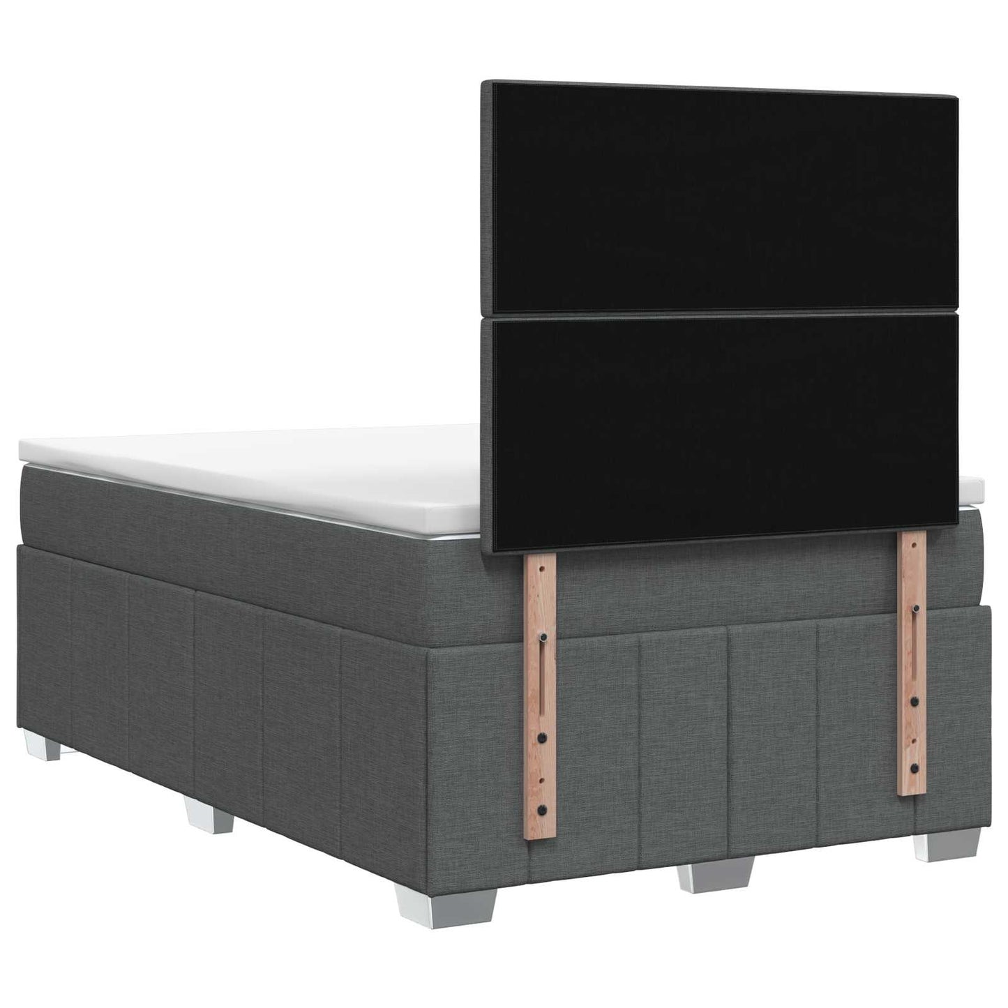Boxmadras med topmadras Mørkegrå 120 x 190 cm Stof