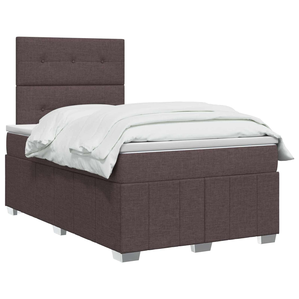 Boxmadras med topmadras Mørk Brun 120 x 190 cm Stof