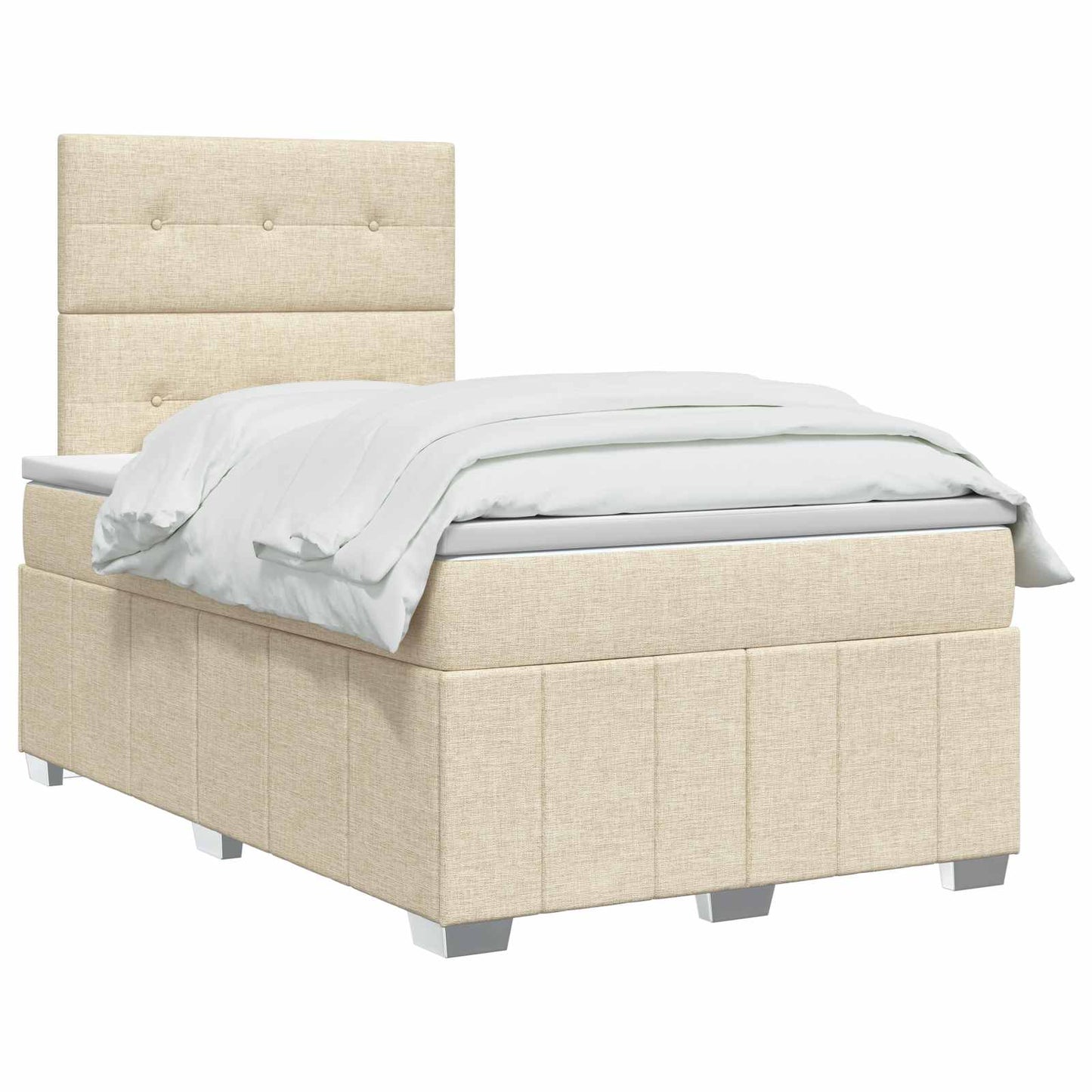 Boxmadras med topmadras Cremefarvet 120 x 190 cm Stof