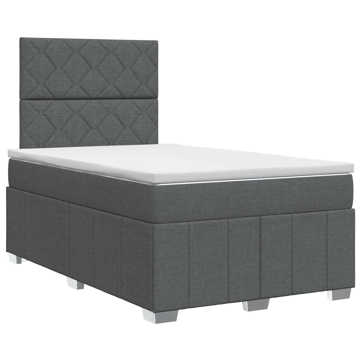Boxmadras med topmadras Mørkegrå 120 x 190 cm Stof