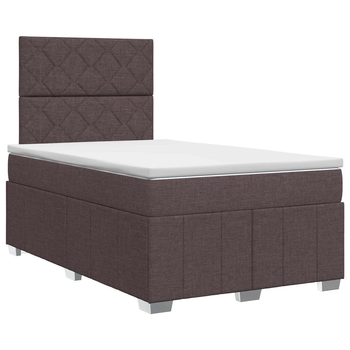 Boxmadras med topmadras Mørk Brun 120 x 190 cm Stof