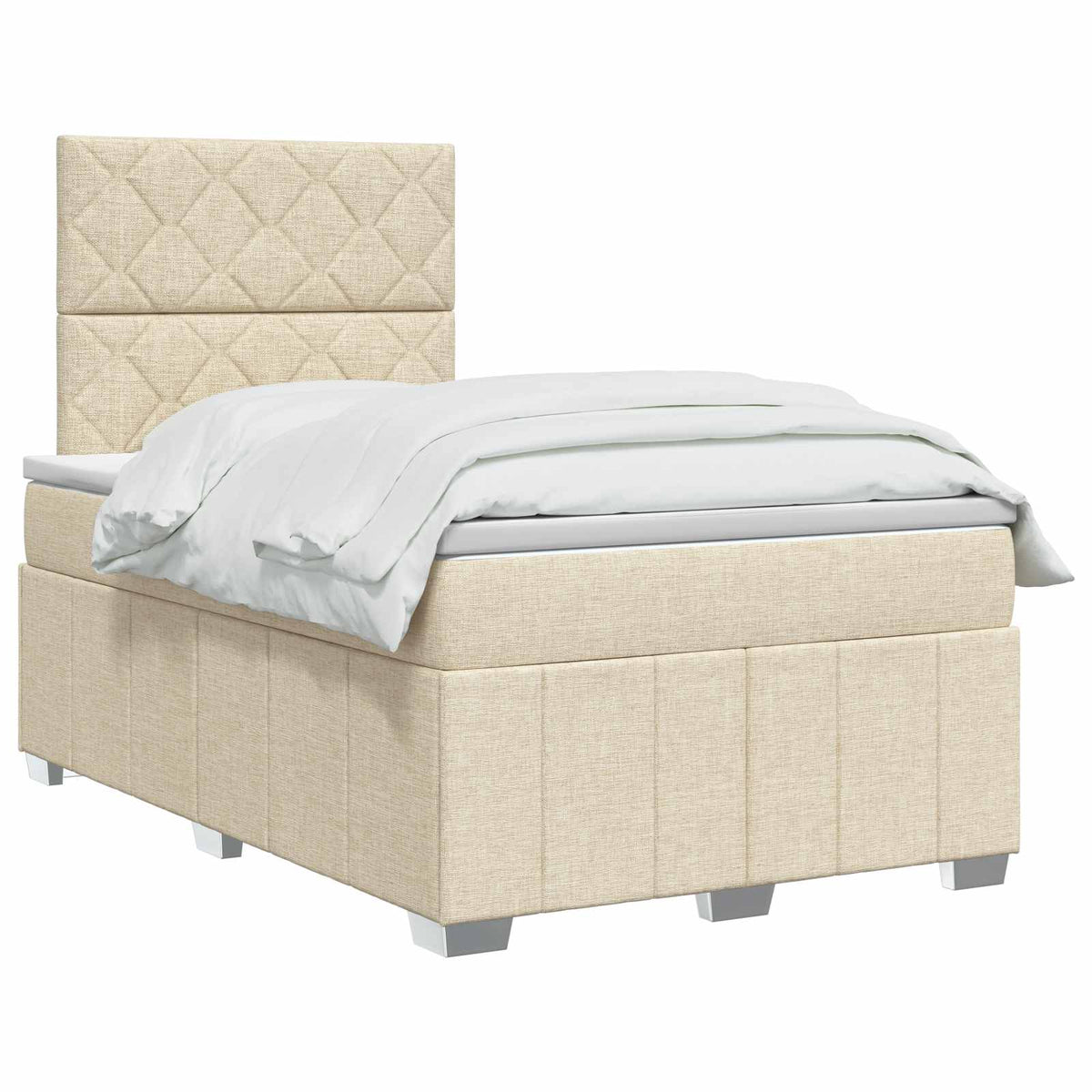 Boxmadras med topmadras Cremefarvet 120 x 190 cm Stof