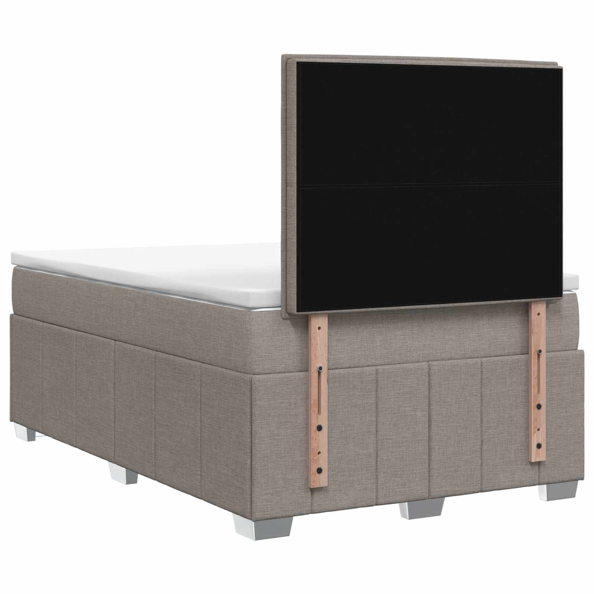 Boxmadras med topmadras Gråbrun 120 x 200 cm Stof