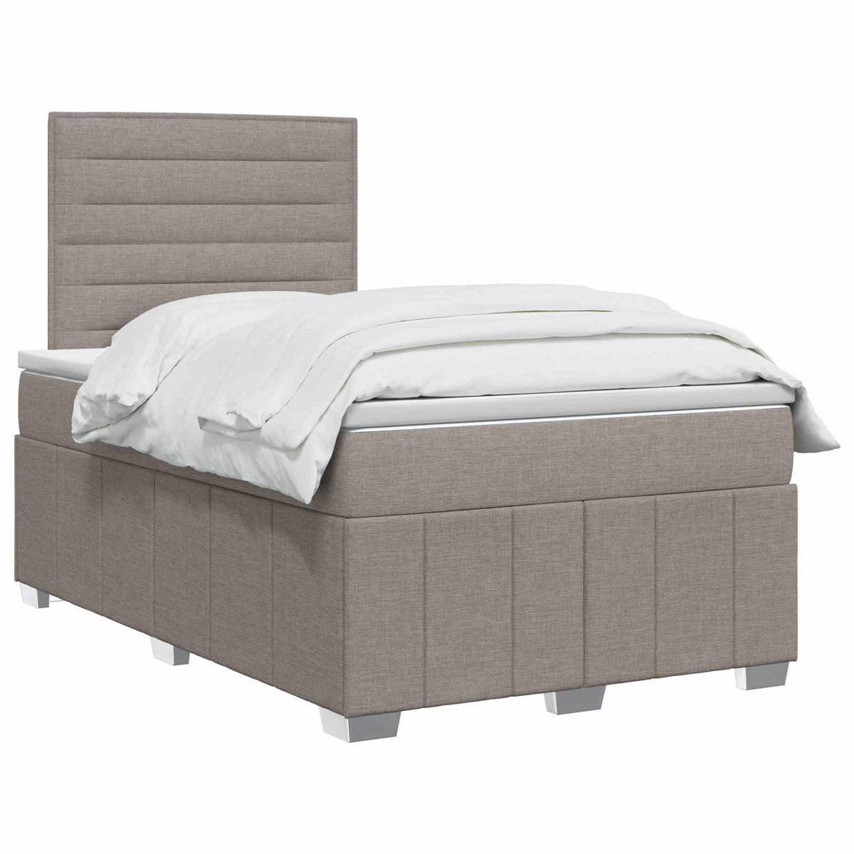 Boxmadras med topmadras Gråbrun 120 x 200 cm Stof