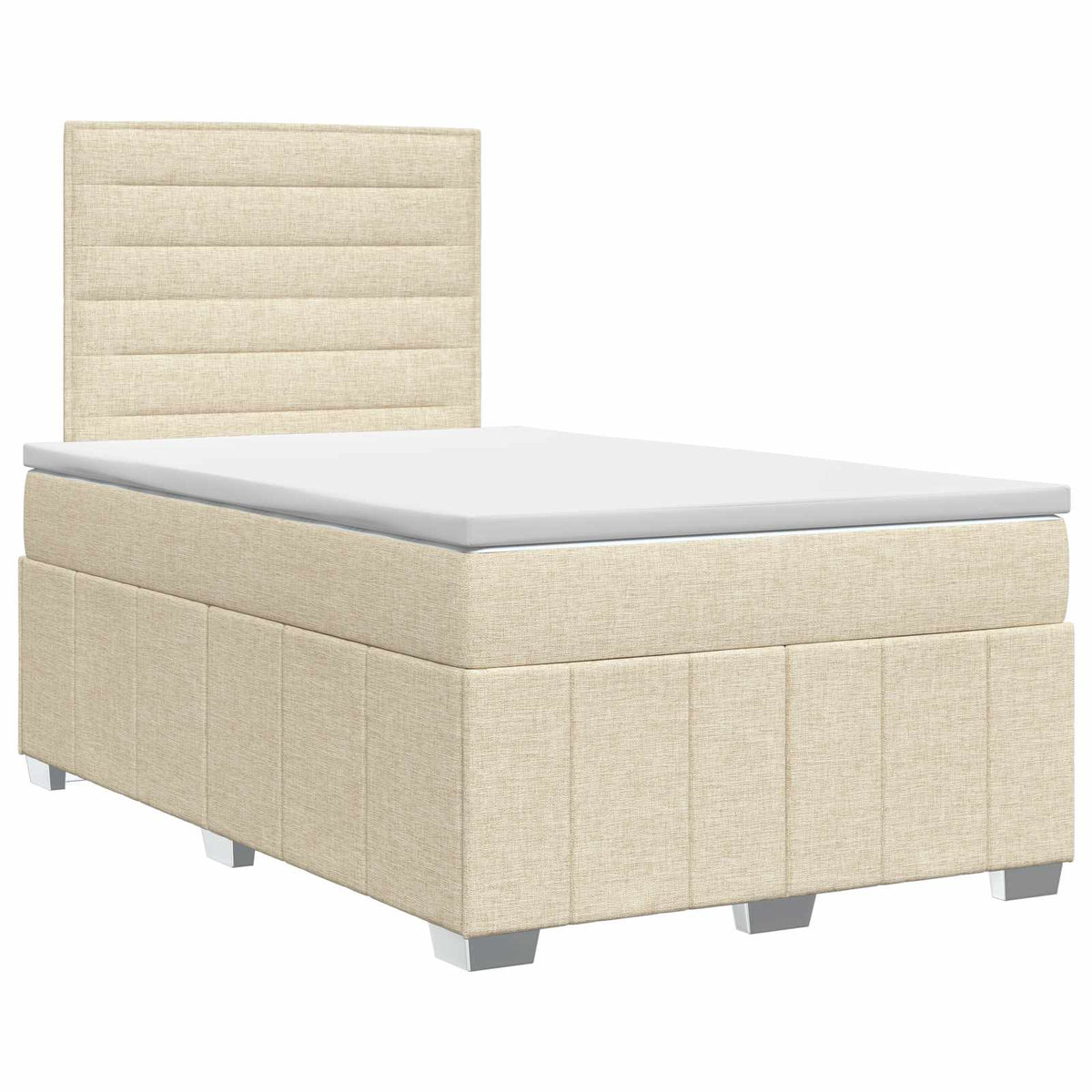 Boxmadras med topmadras Cremefarvet 120 x 200 cm Stof