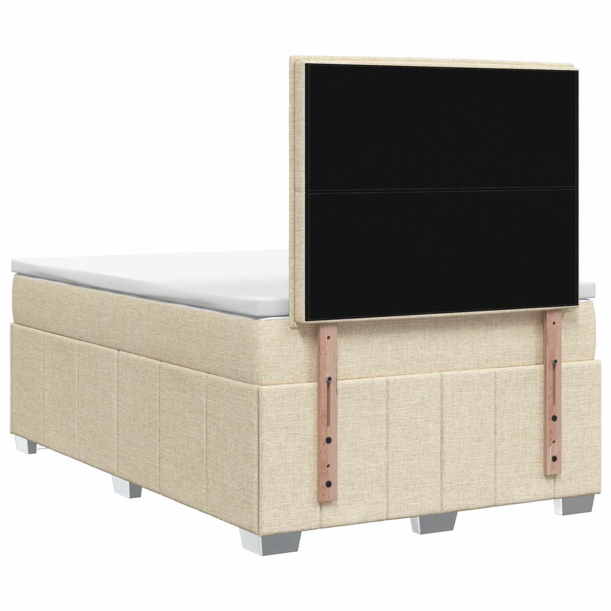 Boxmadras med topmadras Cremefarvet 120 x 200 cm Stof