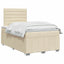 Boxmadras med topmadras Cremefarvet 120 x 200 cm Stof