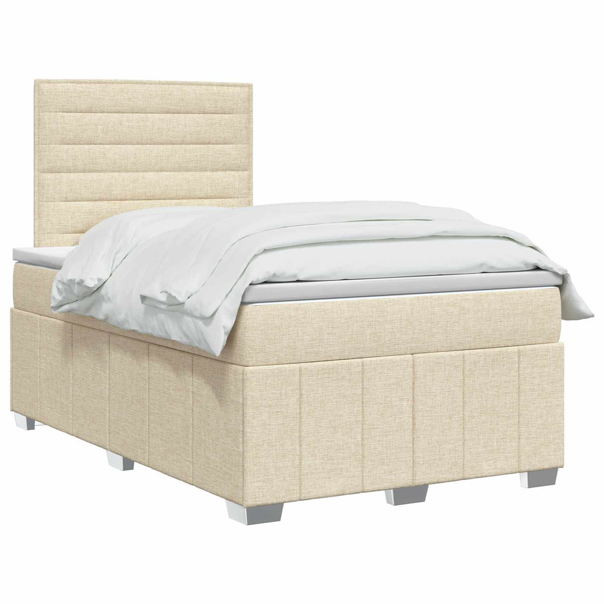 Boxmadras med topmadras Cremefarvet 120 x 200 cm Stof