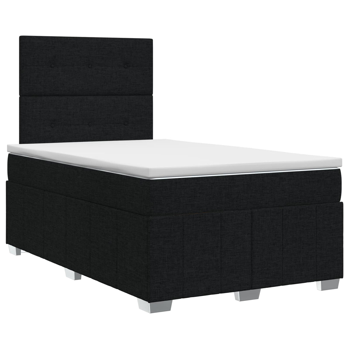 Boxmadras med topmadras med hovedgærde Sort 120 x 200 cm Stof