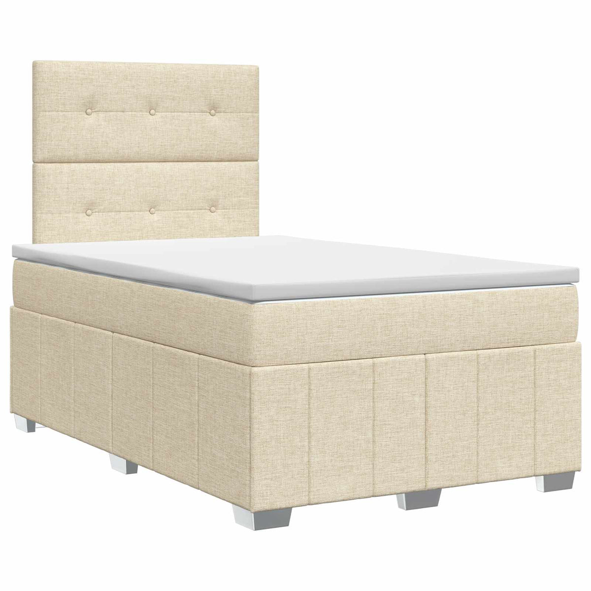 Boxmadras med topmadras Cremefarvet 120 x 200 cm Stof