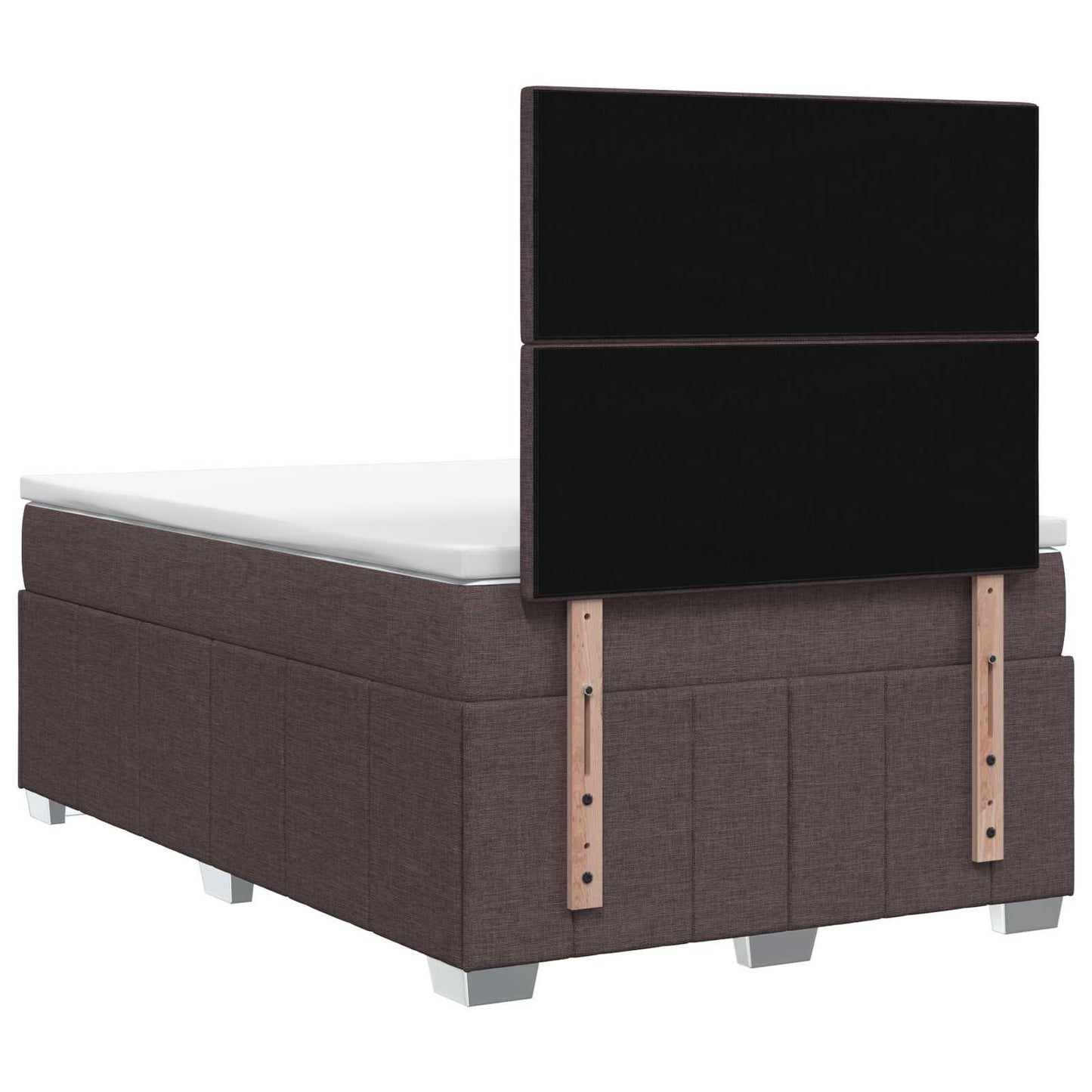 Boxmadras med topmadras Mørk Brun 120 x 200 cm Stof