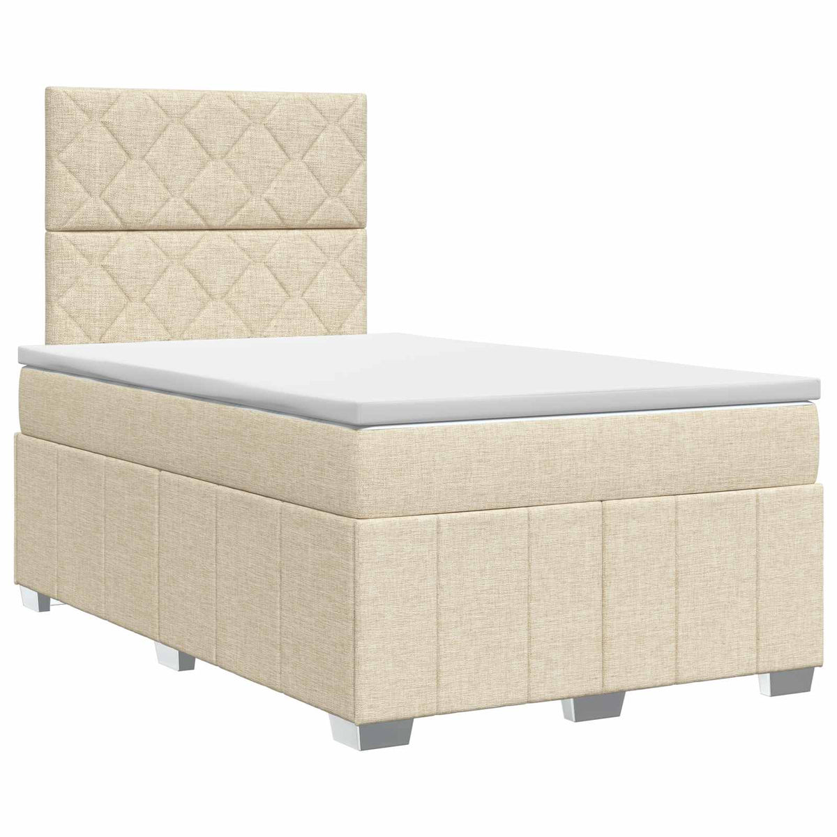 Boxmadras med topmadras Cremefarvet 120 x 200 cm Stof