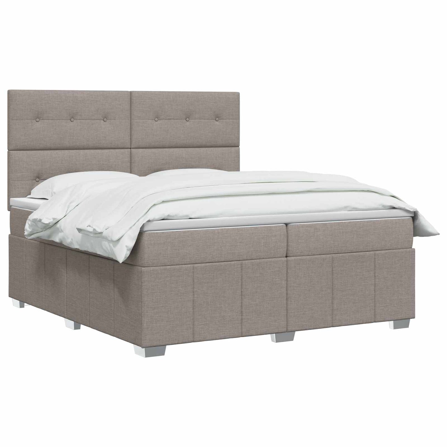 Boxmadras med topmadras Gråbrun 140 x 190 cm Stof