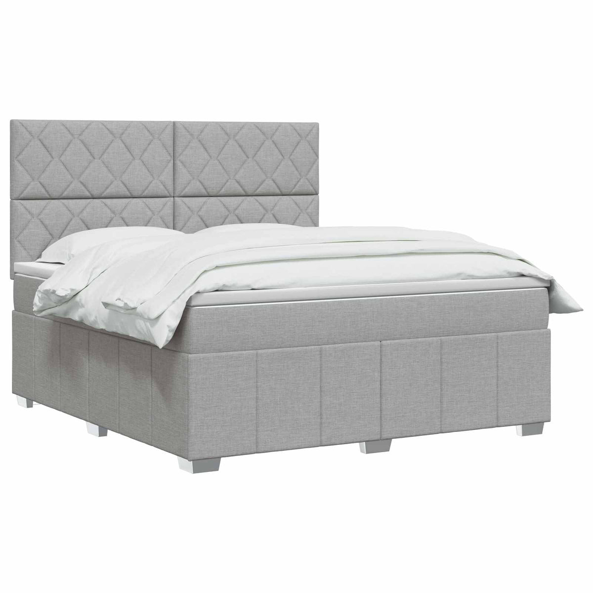 Boxmadras med topmadras Lysegrå 140 x 190 cm Stof