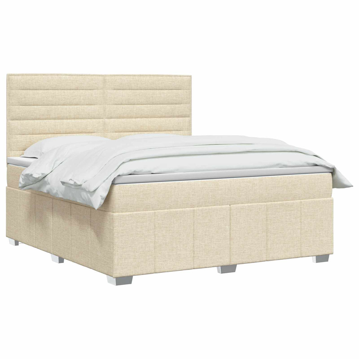 Boxmadras med topmadras Cremefarvet 140 x 200 cm Stof