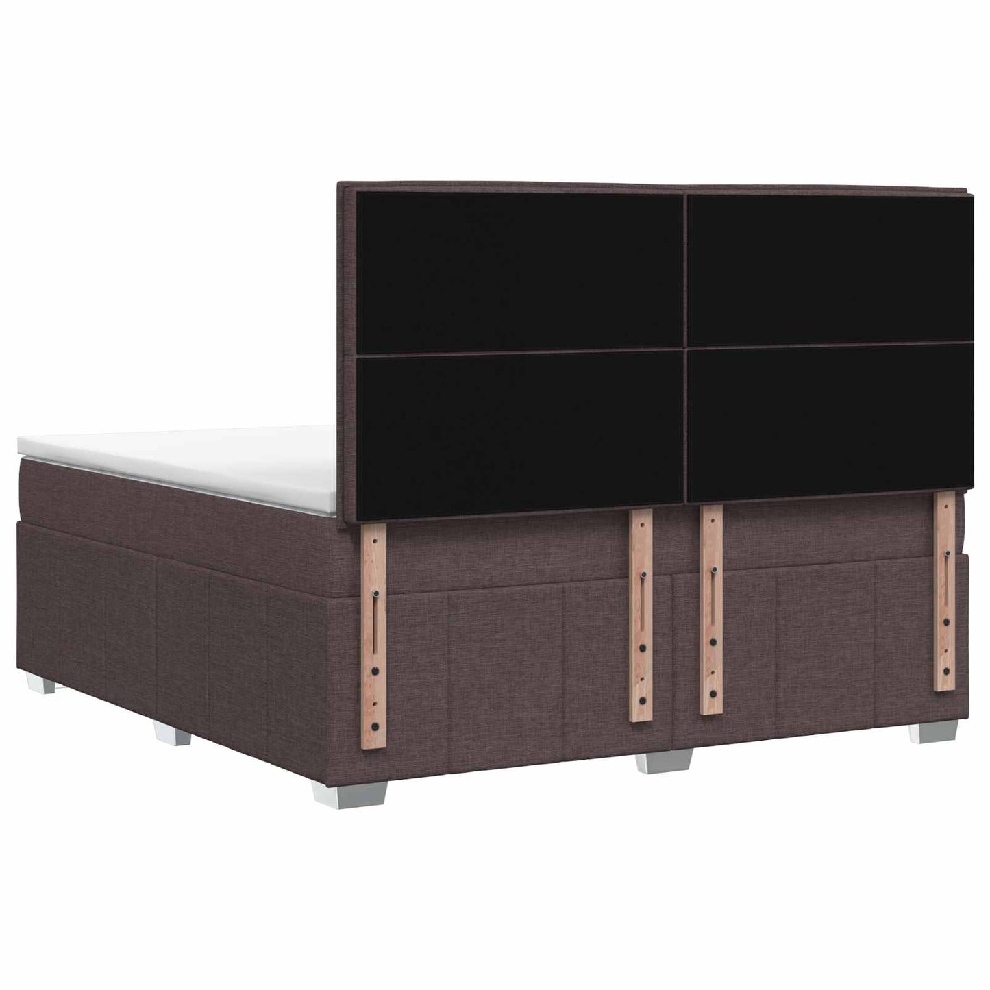 Boxmadras med topmadras Mørk Brun 140 x 200 cm Stof