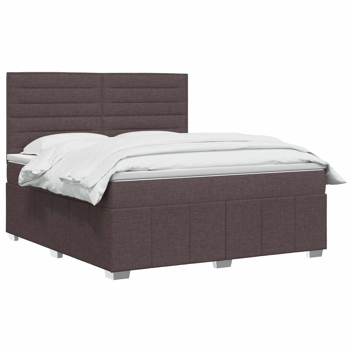Boxmadras med topmadras Mørk Brun 160 x 200 cm Stof