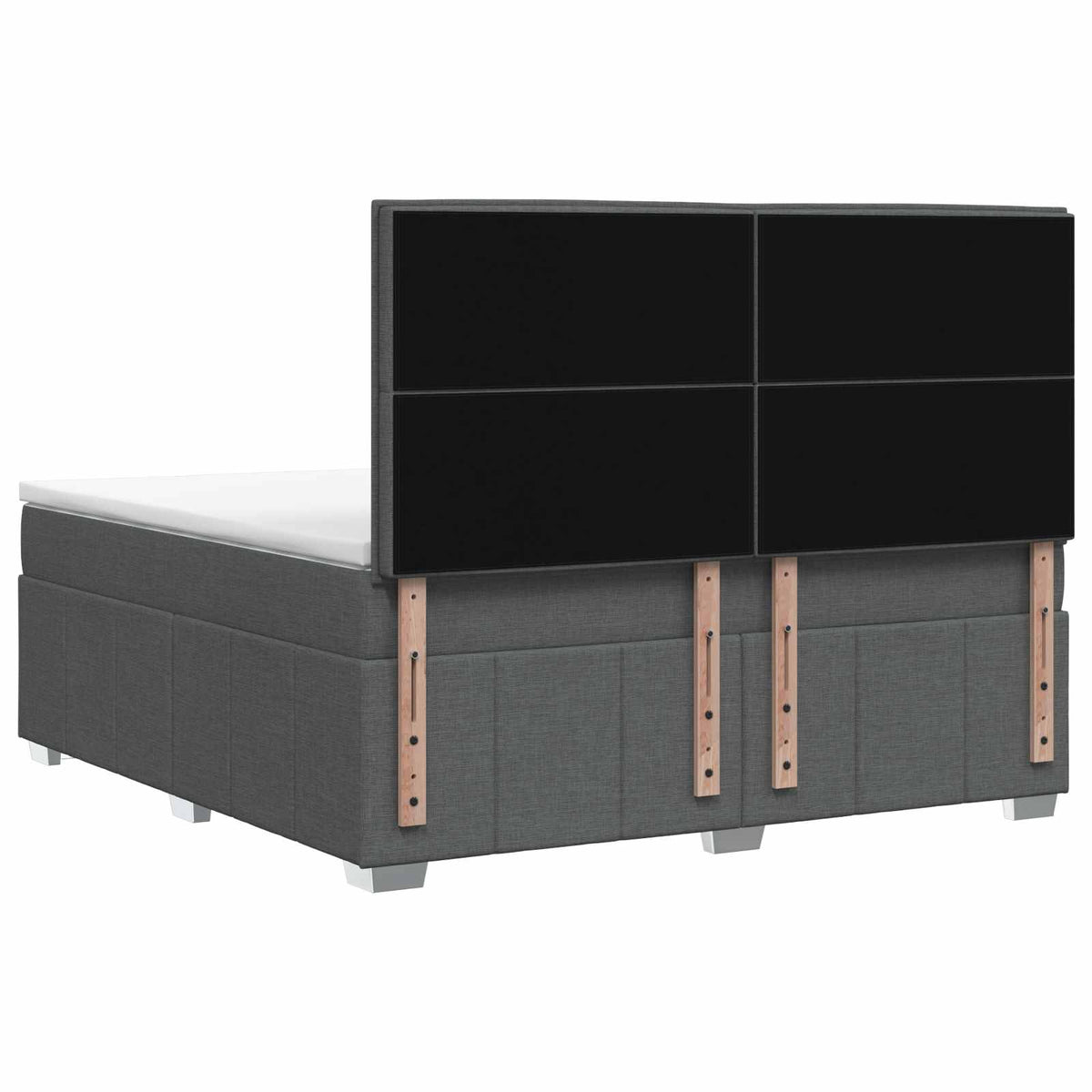 Boxmadras med topmadras Mørkegrå 160 x 200 cm Stof