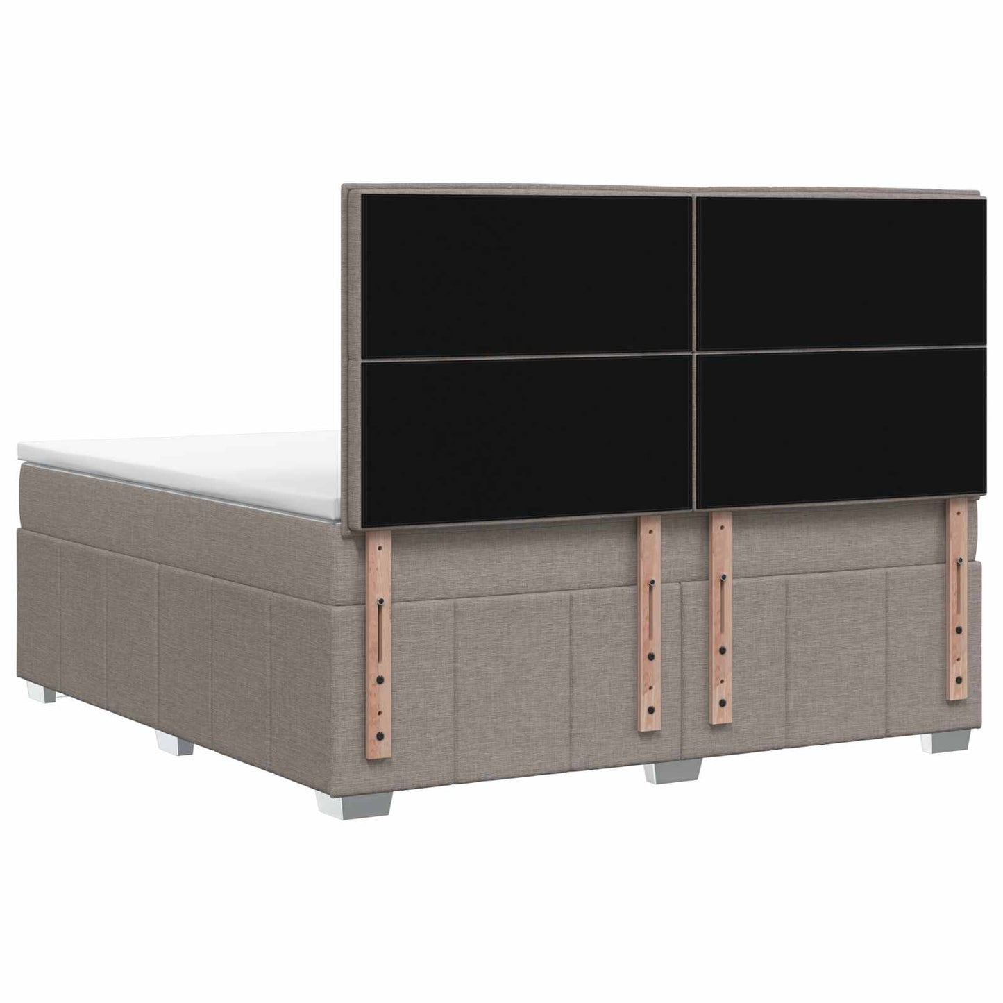 Boxmadras med topmadras Gråbrun 160 x 200 cm Stof