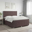 Boxmadras med topmadras Mørk Brun 160 x 200 cm Stof