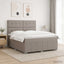 Boxmadras med topmadras Gråbrun 160 x 200 cm Stof