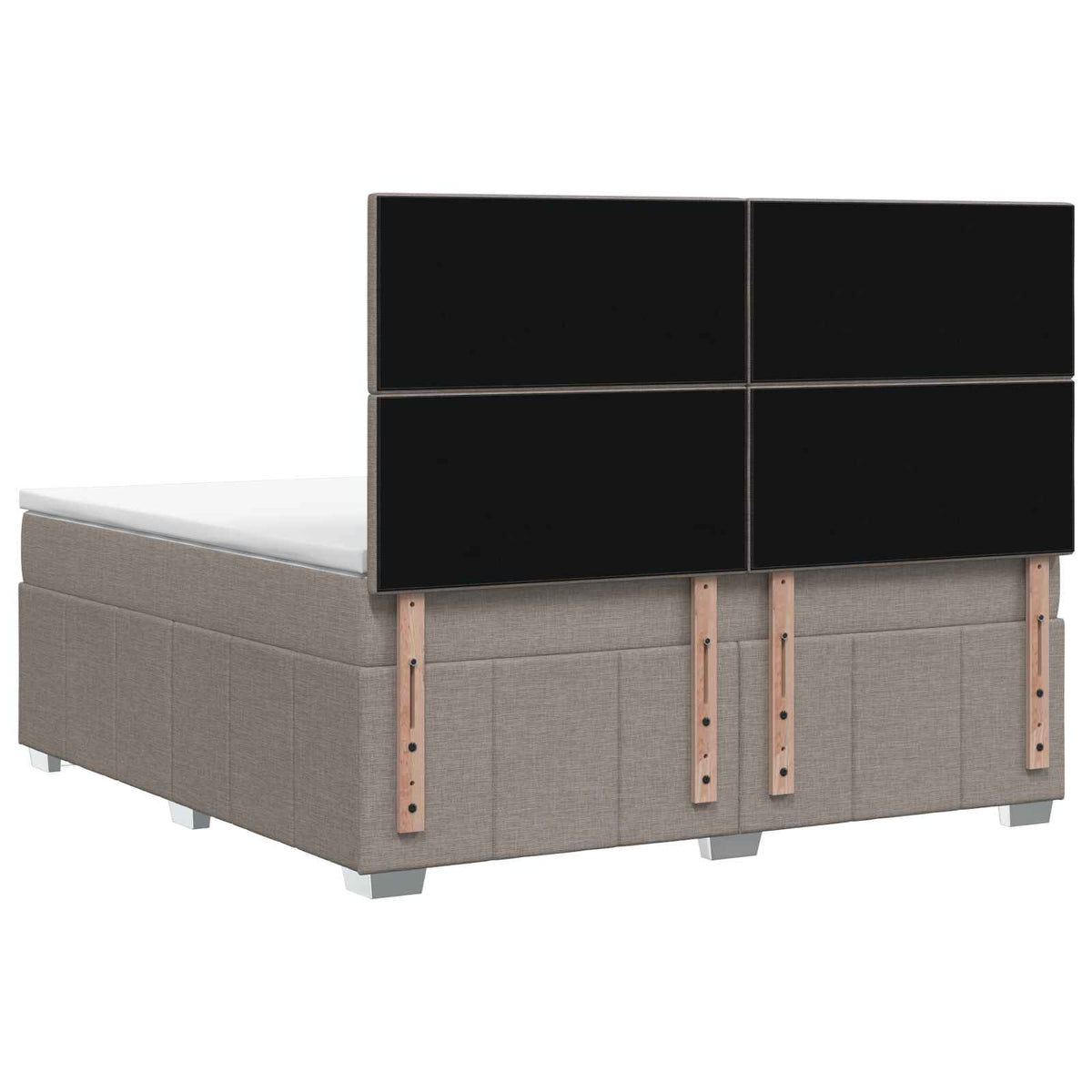 Boxmadras med topmadras Gråbrun 180 x 200 cm Stof