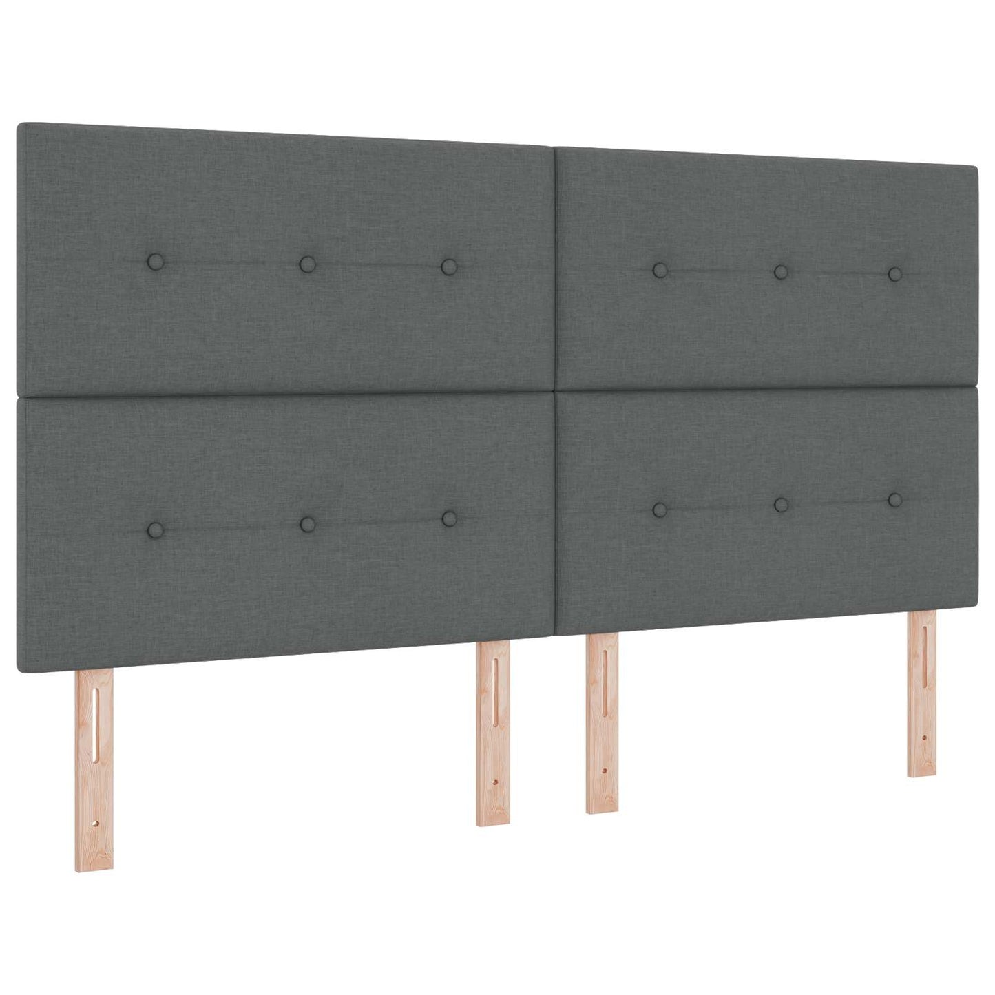 Boxmadras med topmadras Mørkegrå 200 x 200 cm Stof