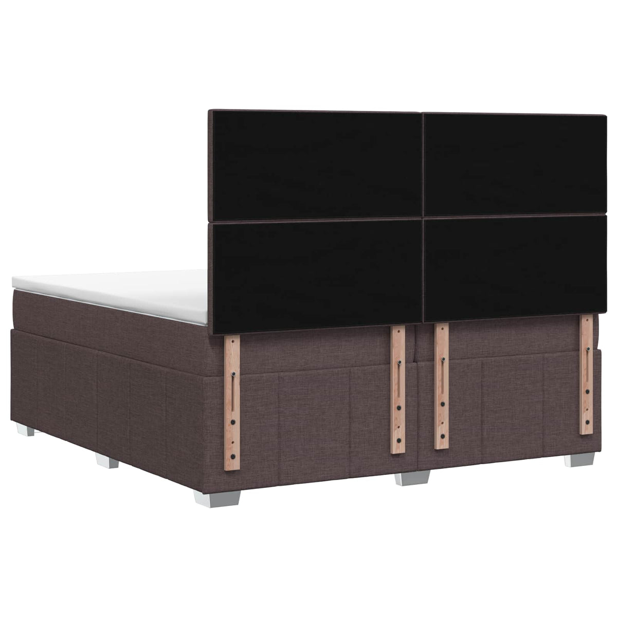 Boxmadras med topmadras Mørk Brun 200 x 200 cm Stof