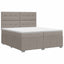 Boxmadras med topmadras Gråbrun 200 x 200 cm Stof