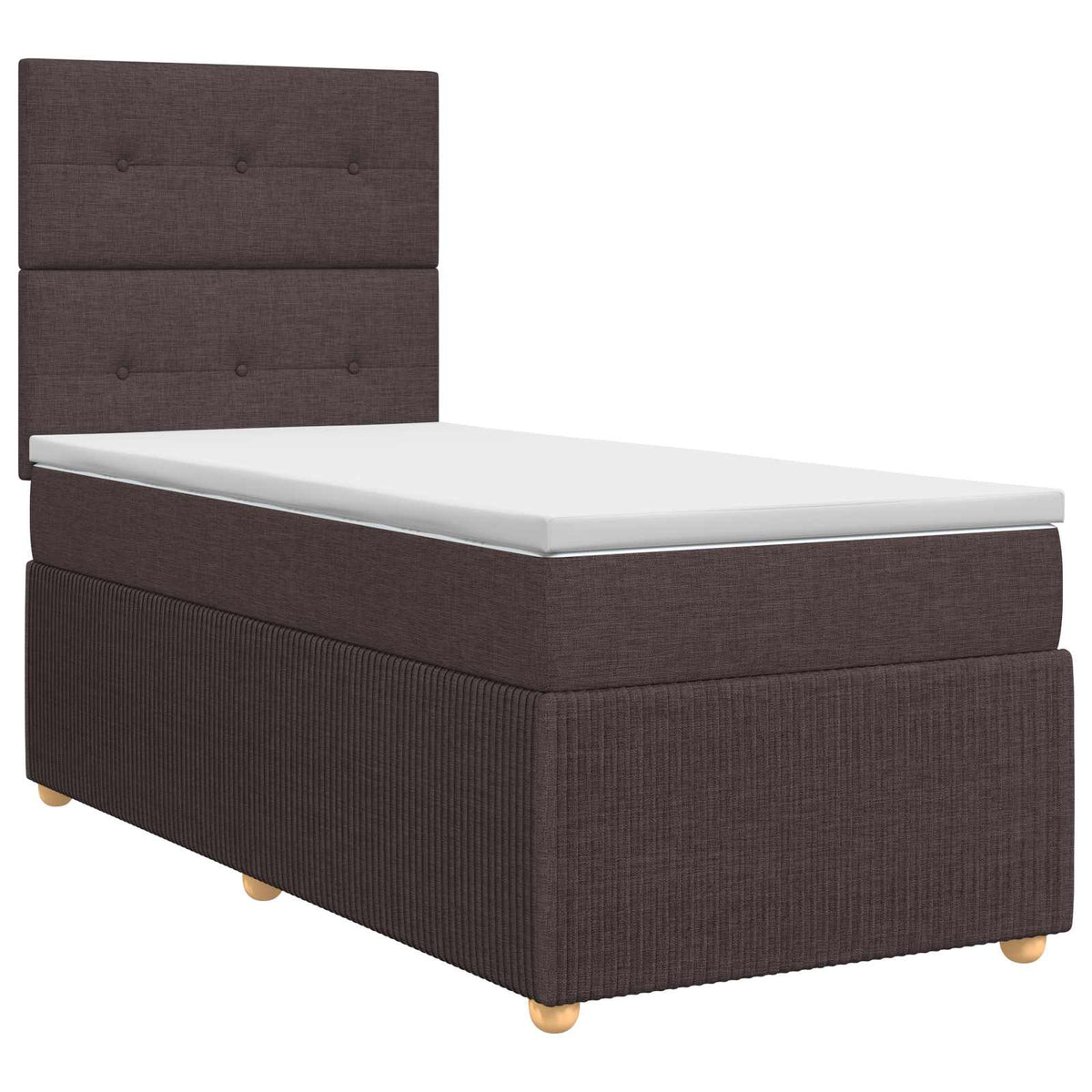 Boxmadras med topmadras Mørk Brun 90 x 190 cm Stof