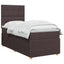 Boxmadras med topmadras Mørk Brun 90 x 190 cm Stof