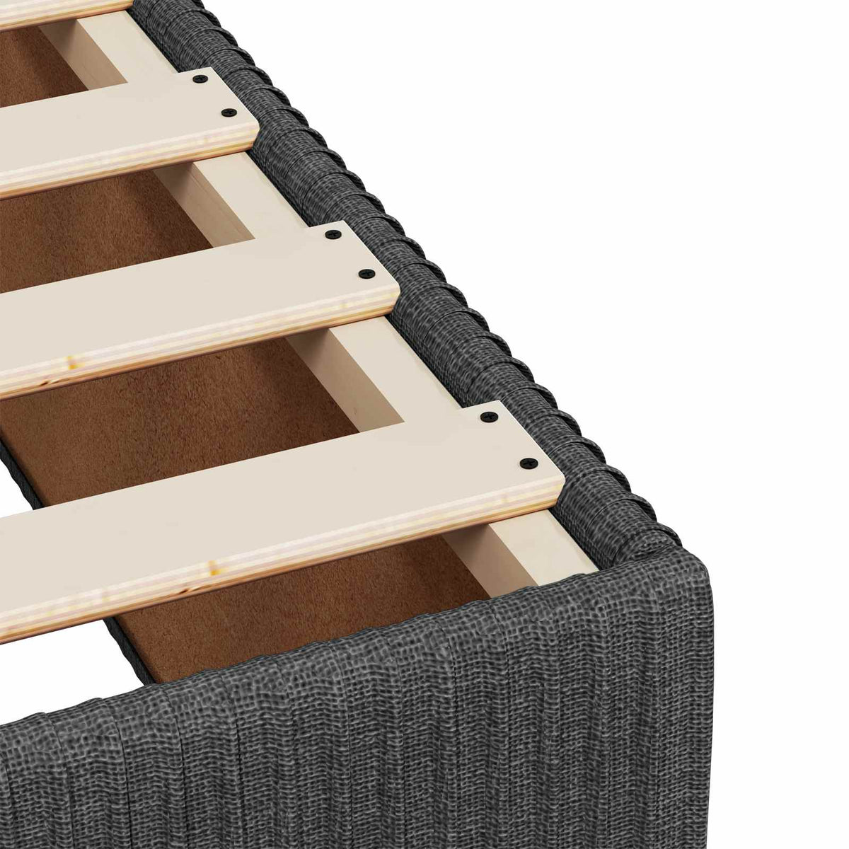 Boxmadras med topmadras Mørkegrå 90 x 190 cm Stof