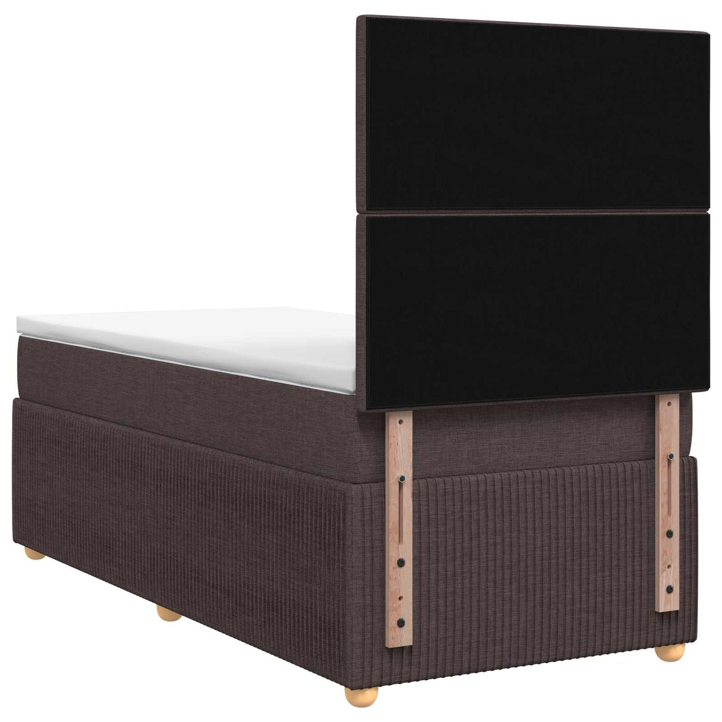 Boxmadras med topmadras Mørk Brun 90 x 200 cm Stof