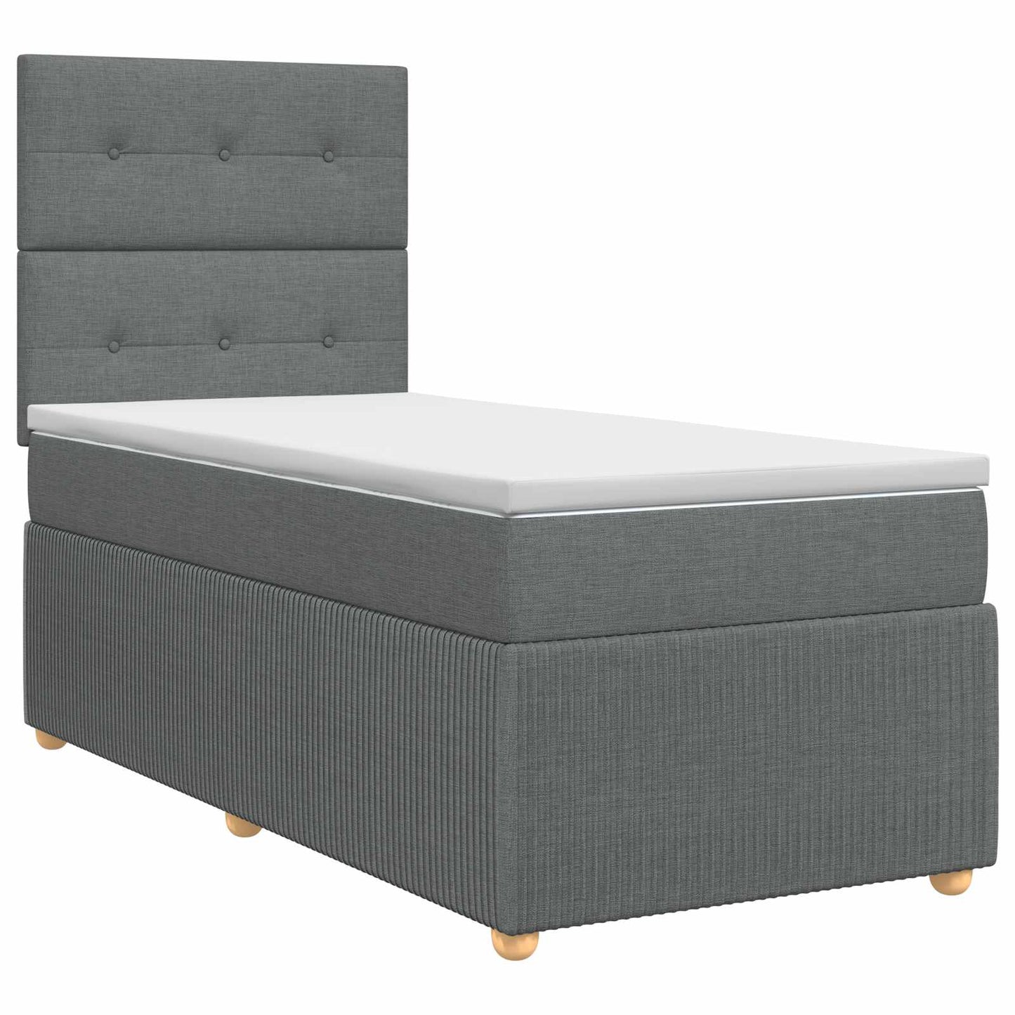 Boxmadras med topmadras Mørkegrå 100 x 200 cm Stof